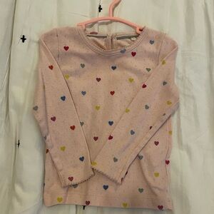 Mini Boden Pointelle Shirt w Hearts
